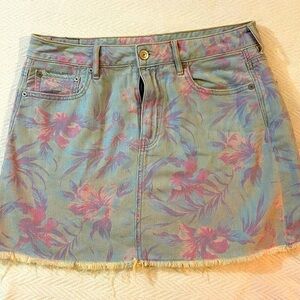 American Eagle Soft Jean Floral Skirt
